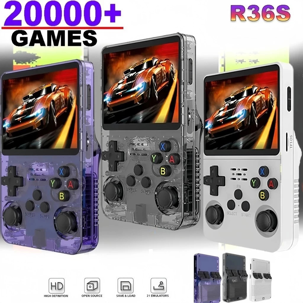 Retro Gaming Stick - เครื่องเล่นเกมพกพา Mini R36S ระบบ Linux พร้อมจอยเกมแบบพกพา