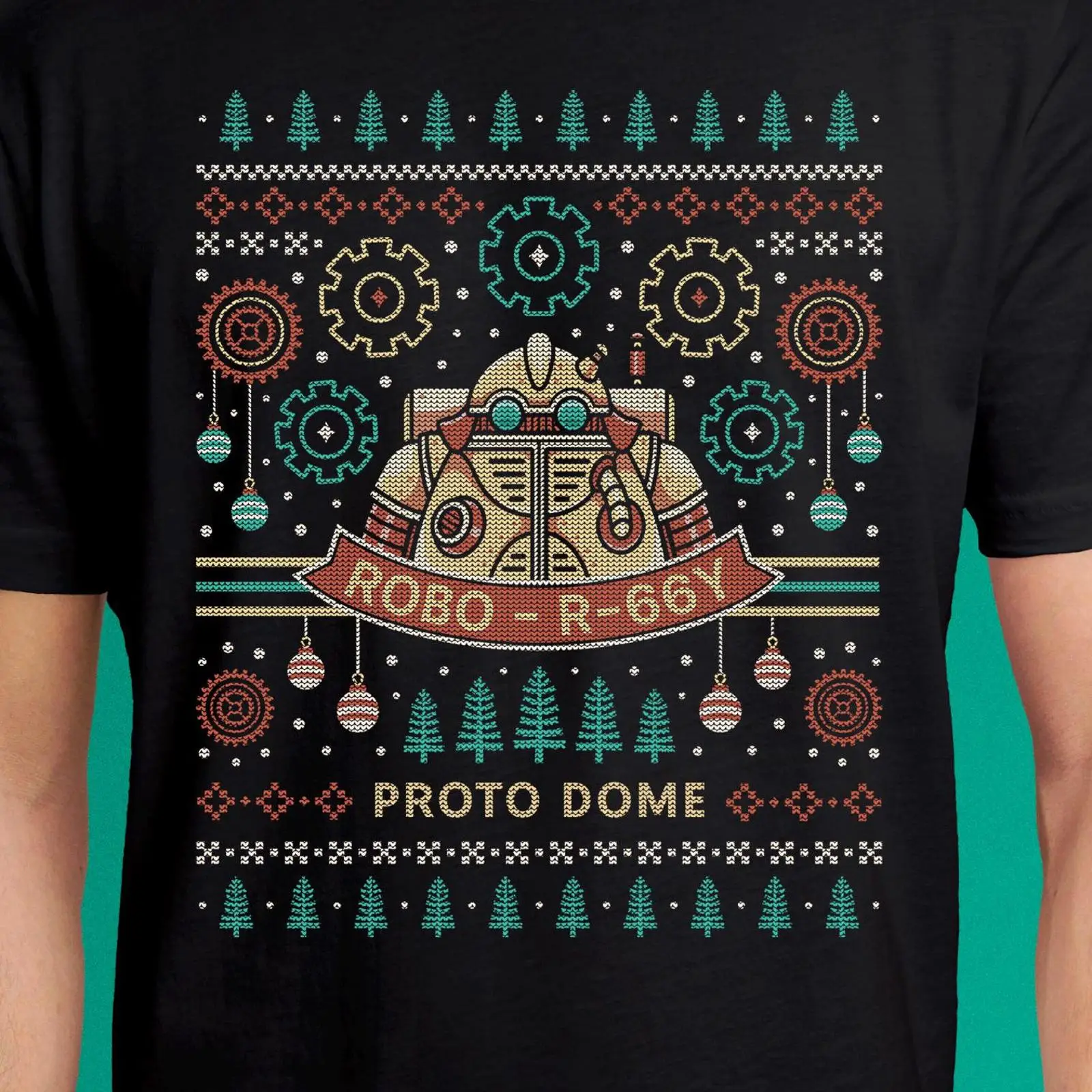 Retro Gaming Style - เสื้อยืดสไตล์เสื้อกันหนาวคริสต์มาสลายด้าน Proto Dome Robo R 66Y