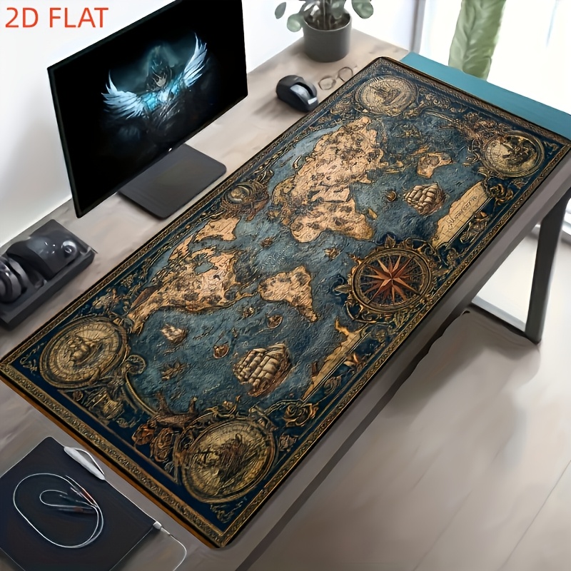 Mouse Gaming Retro - แผ่นรองเมาส์เกมมิ่งขนาดใหญ่ 2D แบบเรียบ 1 ชิ้น แผ่นรองเมาส์เกมมิ่งสำหรับอีสปอร์ตขนาดใหญ่