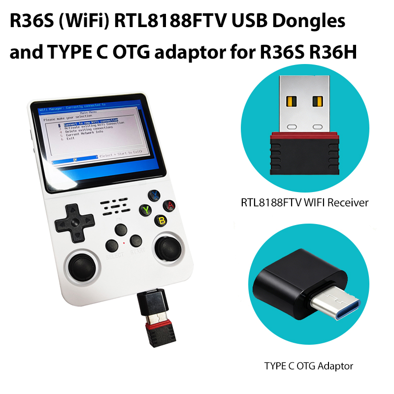 Retro Gaming Handheld 2026 - 2026 R36S (WiFi) RTL8188FTV ดองเกิล USB