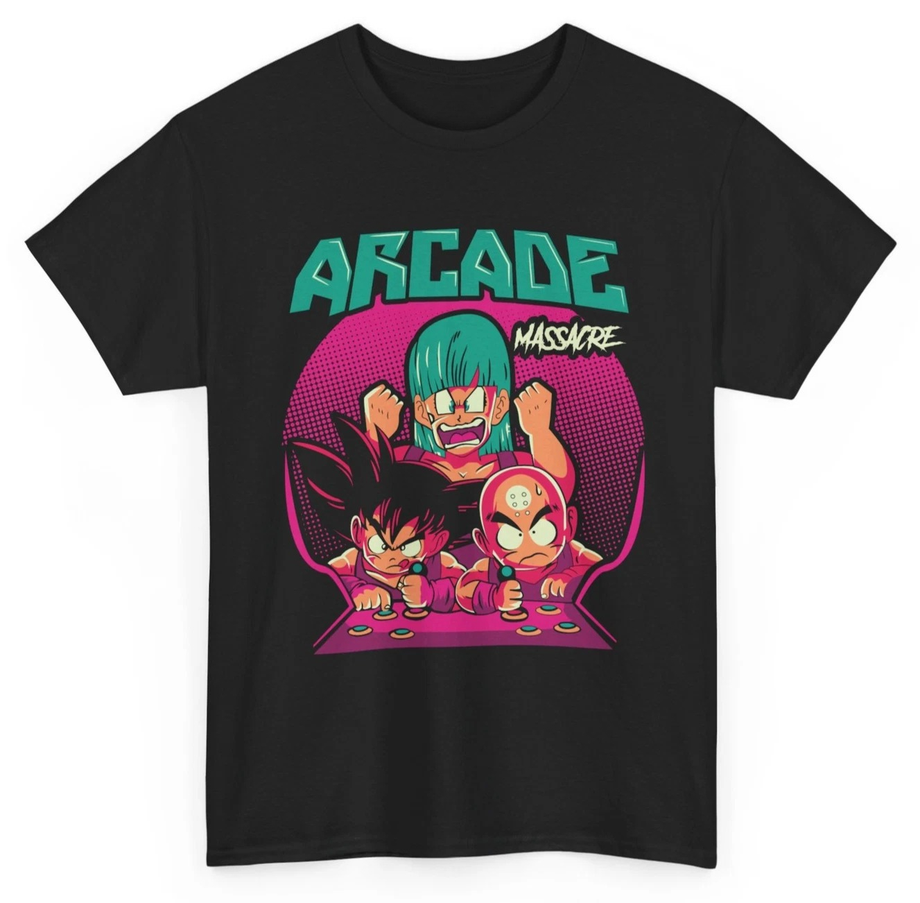 Retro Gaming Shops - ลดราคาสุดฮอตช่วงซัมเมอร์ เสื้อยืดลายโกคูและคริลลิน สไตล์เรโทรเกมมิ่ง เสื้อยืดอนิเมะ เสื้อยืดคอกลมแขนสั้นสำหรับผู้ชาย