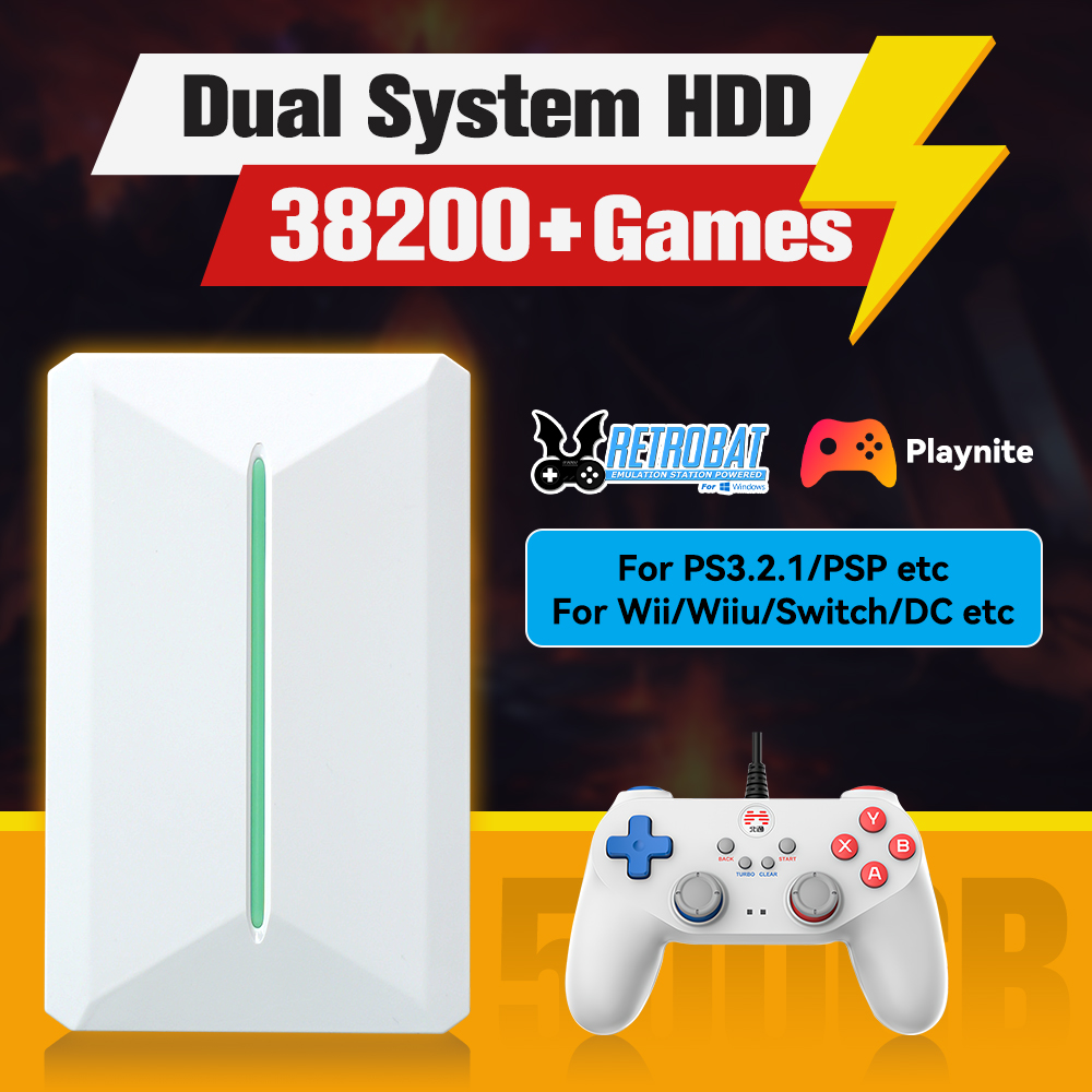 Retro Gaming Theme - Retrobat & Playnite ระบบ HDD คอนโซลเกม