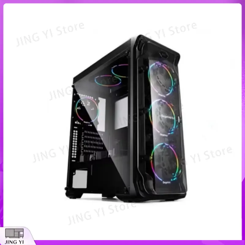 Retro Gaming Pc Case - เคสคอมพิวเตอร์สำหรับเล่นเกม แบบกระจกนิรภัยเต็มด้าน โปร่งใส ขนาด ATX Mid