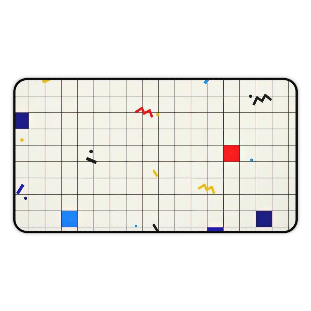 Mouse Gaming Retro - แผ่นรองเมาส์ลายตารางเรขาคณิตสไตล์เรโทร ดีไซน์เมมฟิส สีสันสดใส สไตล์ยุค 80 ขนาดใหญ่