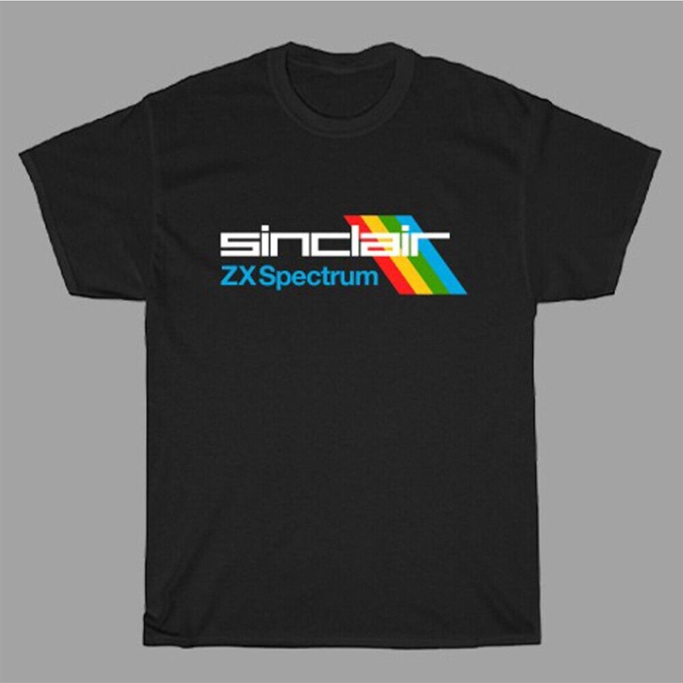 Retro Gaming Shops - 2026 เสื้อยืดแขนสั้นผ้าฝ้ายแท้ระบายอากาศได้ดีสำหรับผู้ชายไซส์ใหญ่, เสื้อยืดเกมมิ่งย้อนยุค Sinclair ZX Spectrum