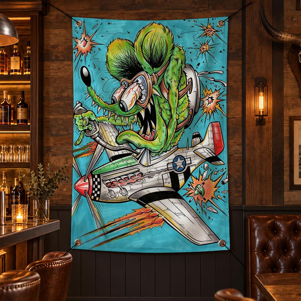 ธงลายตัวละครเรโทร R-Rat Fink ผ - Retro Gaming Shops บทวิจารณ์และราคา