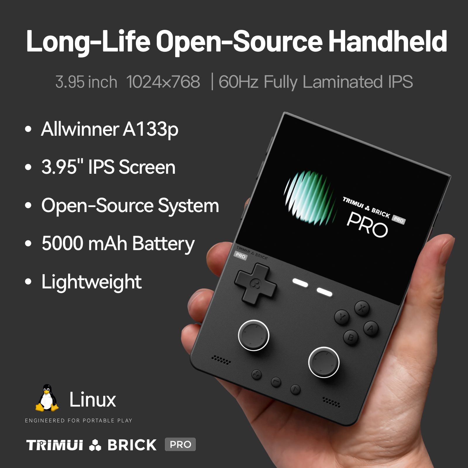 เครื่องเล่นเกมพกพา TRIMUI BRIC - Retro Gaming Handheld 2026 บทวิจารณ์และราคา