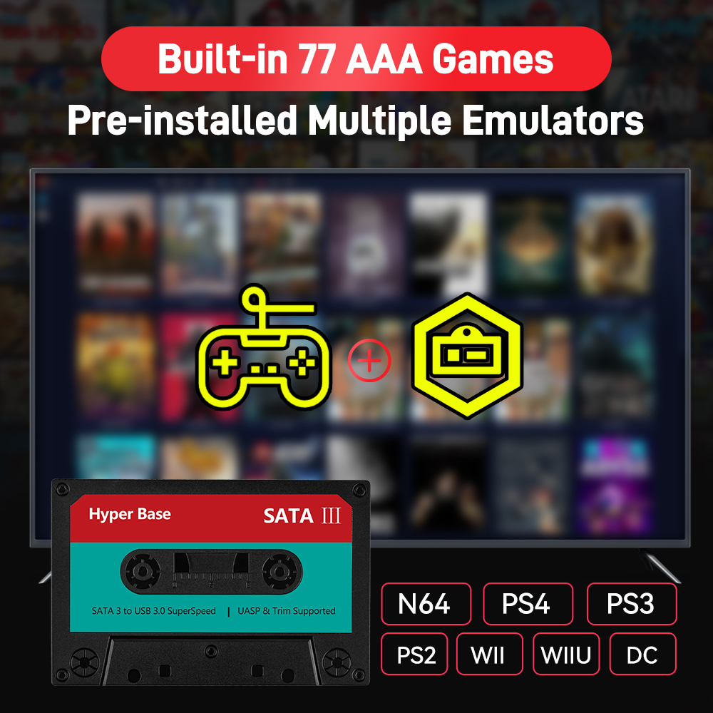 แบบพกพา 500G/2T Retro เกมฮาร์ด - Retro Gaming Theme บทวิจารณ์และราคา